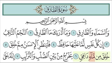 سورة الطارق للأطفال مع تتبع الكلمات || المصحف المعلم لخليفة الطنيجي Surah At-Tariq