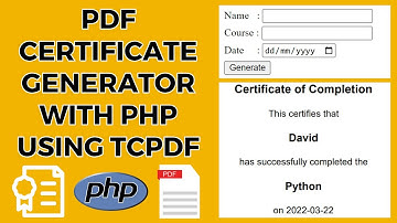 Simple PDF Certificate Generator With PHP Using TCPDF | Create Certificate In PDF Using PHP Form