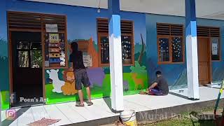 Lukis mural || lukis dinding sekolah Tk / paud || Tema binatang Lukis mural || lukis dinding sekolah Tk / paud || Tema binatang
