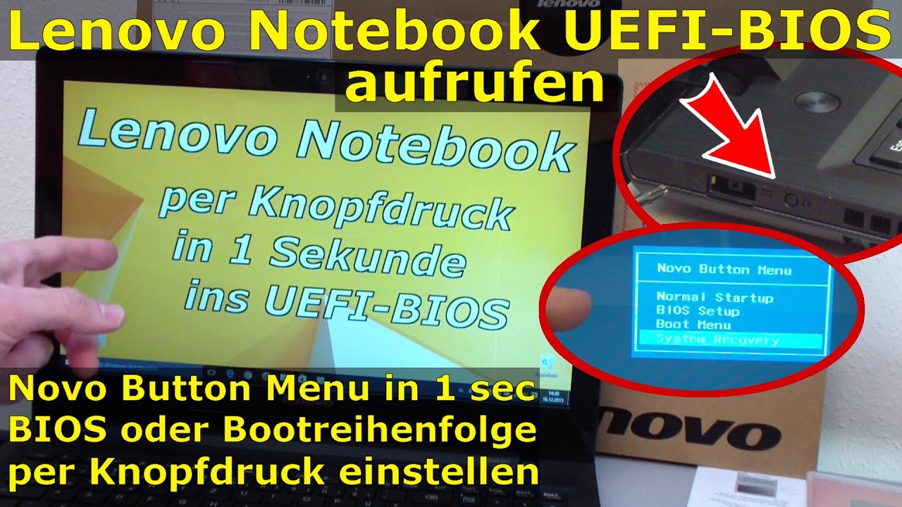 Lenovo Notebook Bios Starten Uefi Bios Per Knopfdruck In 1 Sekunde Aufrufen Youtube