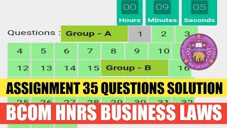 DU SOL BCOM HNRS BUSINESS LAWS ASSIGNMENT 35 QUESTIONS SOLUTION 2023