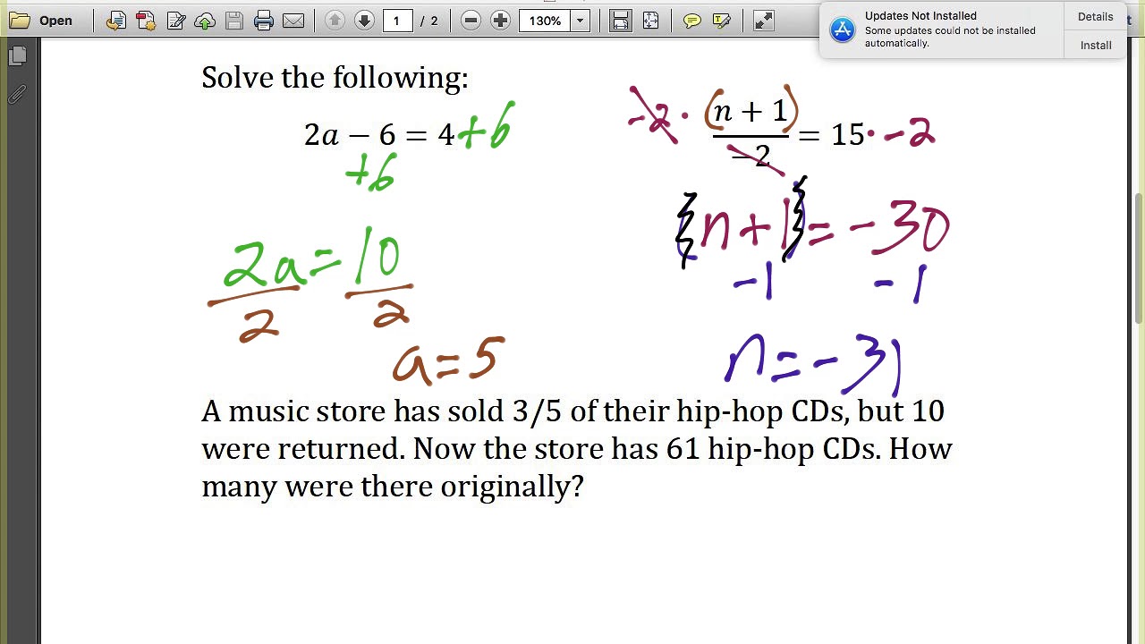 2 3 Multi Step Equation Solving - YouTube