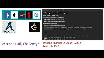 Design a Number Container System | Leetcode 2349