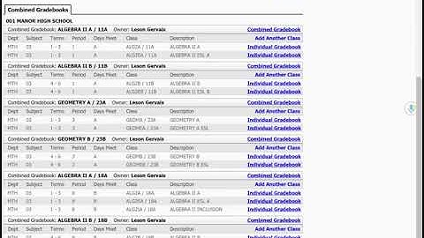 How to Combine Classes in Skyward Gradebook