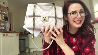 Chanel gold bar top handle handbag designer Unboxing and reveal in gorgeous  leather 
