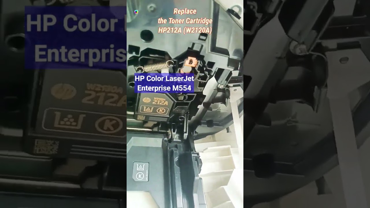 заменить картридж с тонером - принтер HP Color LaserJet Enterprise M554 