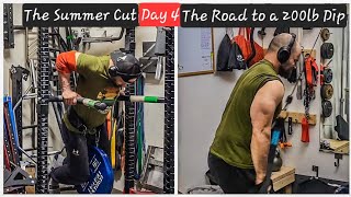 Summer Cut Day 4: The Road to a 200lb Dip. #weighteddips #dips #triceps