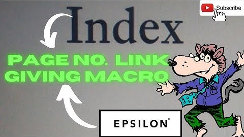 XML| Index Page No Link Giving In Macro|Tamil| @Epsilon10 #xml #espilon #macro