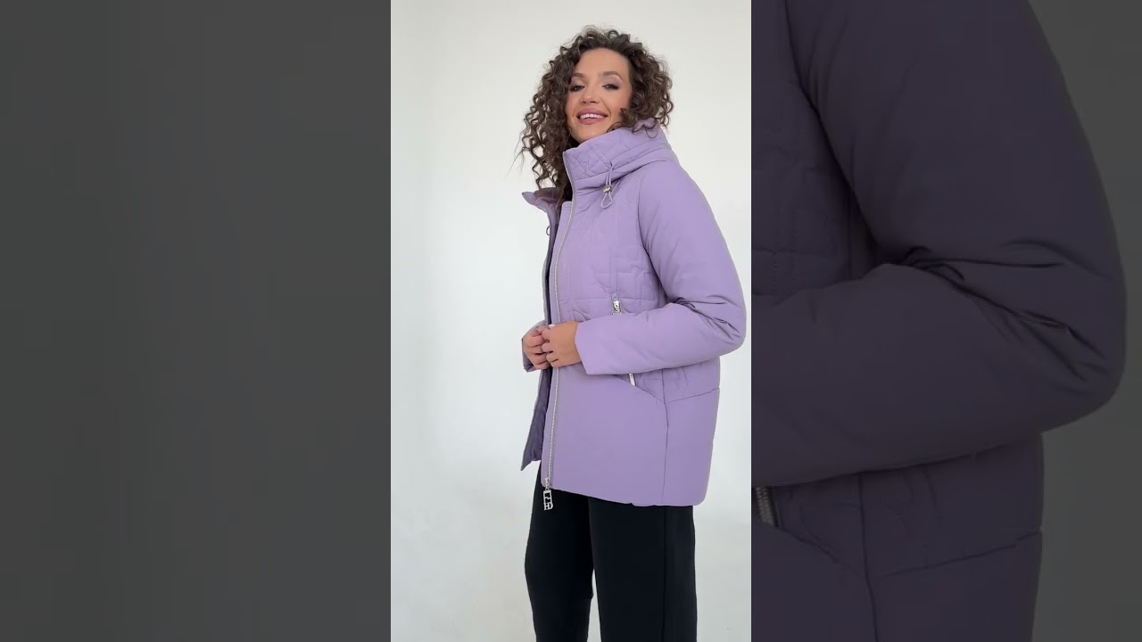 6097 куртка женская цвет лиловый размерный ряд 48-58