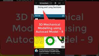 3D Mechanical modelling using AutoCAD model 9 #autocad #shorts