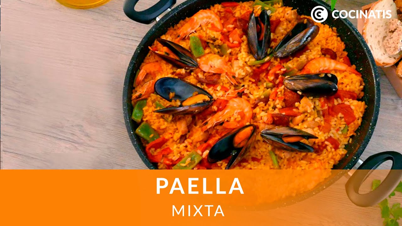 PAELLA MIXTA 🍗🦐🍅 con carne, marisco y verduras Cocinatis YouTube