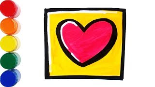 Heart Coloring | Square Coloring | Coloring page | Children Coloring | Mini Art Kids
