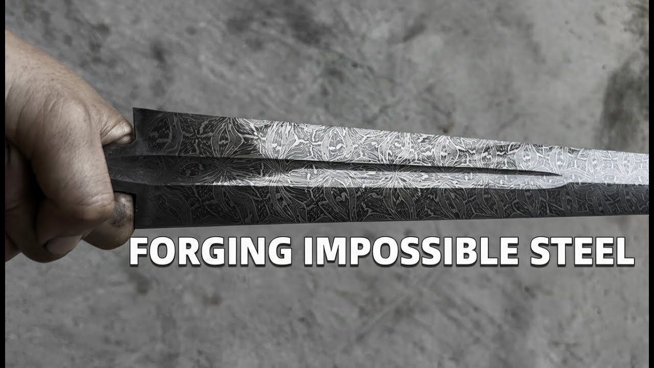 forging a damascus longsword from 1084&15n20 billet to blade
