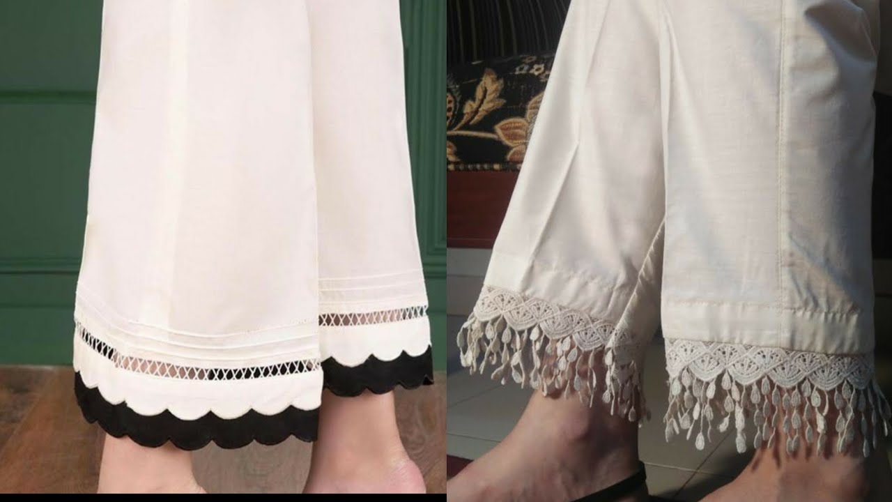2020 New Pakistani 50+ Shalwar Bottom & Trendy Fashionable Trouser Designs With Pleats & Lace Detail