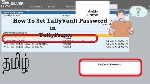 How To Set Tally Vault Password in Tally | Set Tally Vault Password in TallyPrime | TallyVault