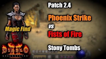 Stony Tombs Martial Arts Phoenix Strike vs Fists of Fire Assassin - PTR 2.4 Diablo 2 Resurrected