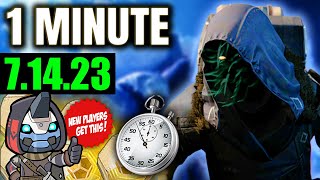 New Destiny 2 Players, GET THIS (Xur in 1 MINUTE: 7/14/23)