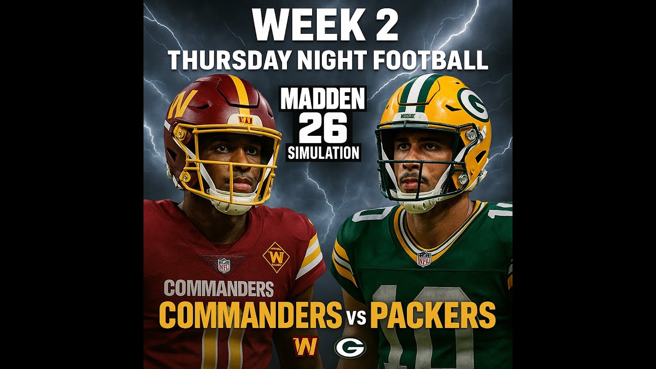 Washington Commanders vs Green Bay Packers Madden 26 Simulation