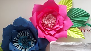 Room Decor Ideas Paper Flowers || DIY  paper flowers wall decoration ideas