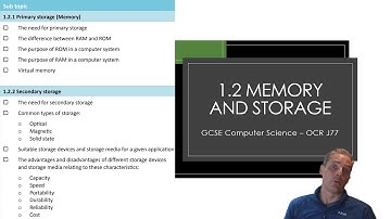 1.2 Introduction to Memory and storage