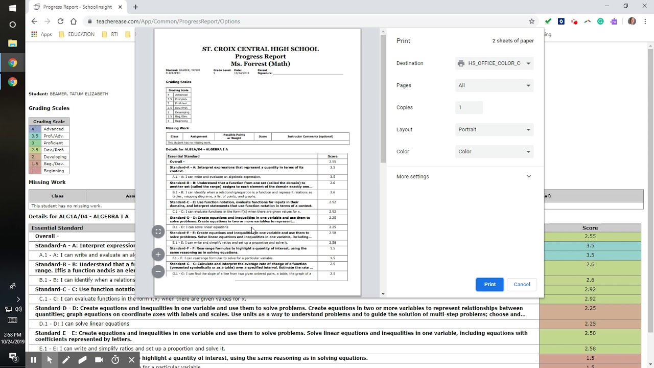 TeacherEase Creating Progress Reports Teacher