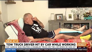 Tow truck driver hit by car on Loop 101 in Phoenix lucky to be alive
