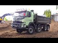 RC CONSTRUCTION MACHINERY IN MOTION// RC TRUCK TIPPER - RC DOZER & RC DIGGER WORKING TOGETHER