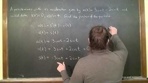 A rectilinear motion problem with antiderivatives