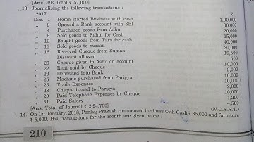 Sol. of question no. 13,14 & 15 of Chapter 10 Journal Entries for class 11th of Dr. SK Singh A/Cs.