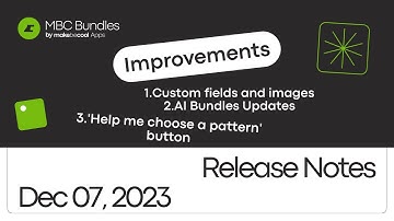 MBC Bundles - Release Notes: Dec 08, 2023
