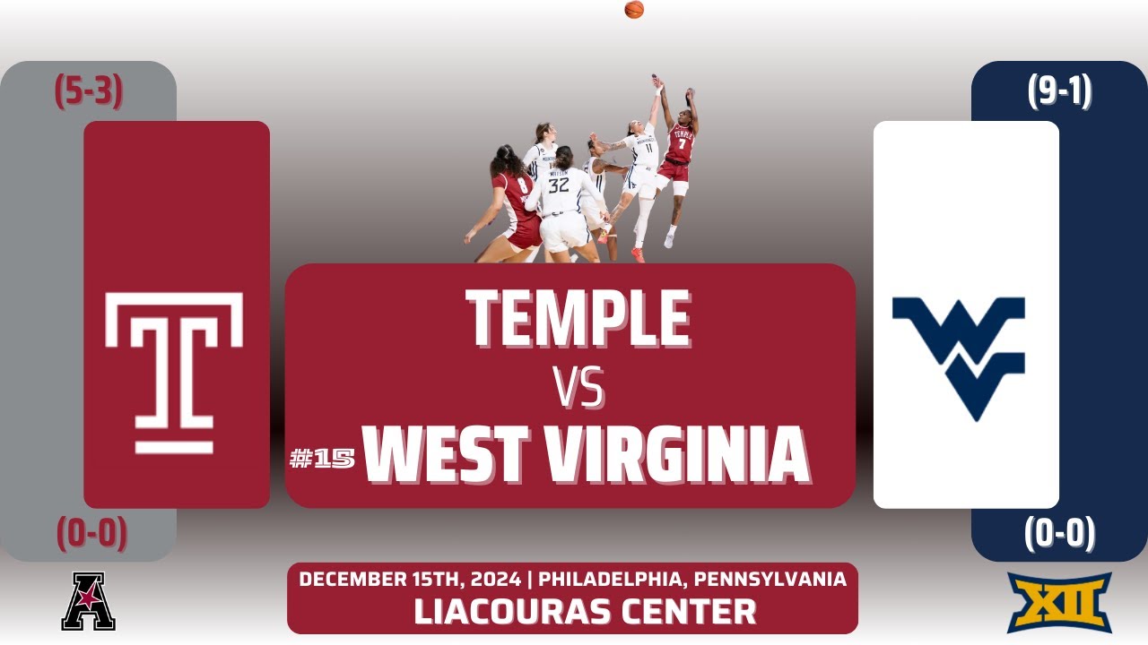 Temple vs No. 15 West Virginia | NCAA Women's Basketball | 12.15.24