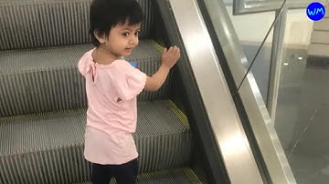 LEARNING TO USE ESCALATOR  1+KIDS PART 2  😂💯 Ride & Games Blog 26