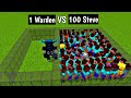 1 Warden VS 100 Steve | Can Warden Win ? | Minecraft