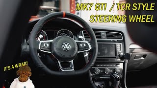 Transforming My Mk7 GTI Steering Wheel with a Custom Leather Wrap  TCR Style!