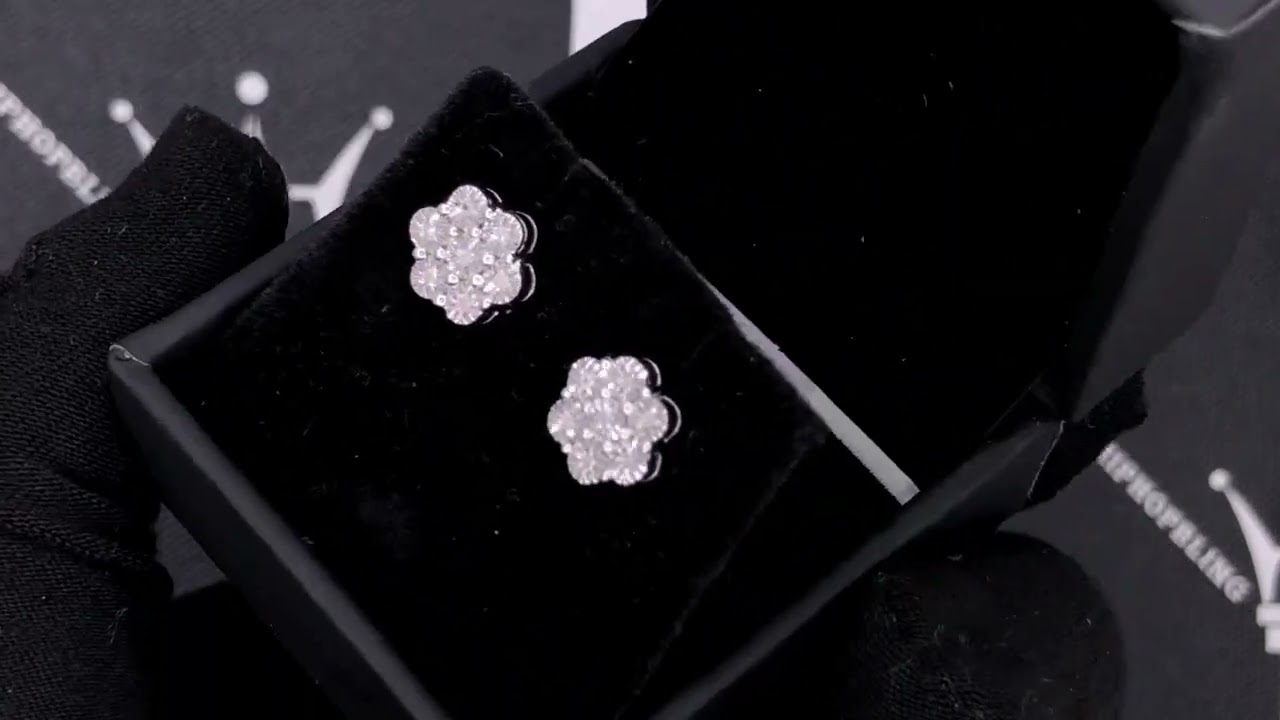 Cluster Miracle Diamond Stud Earrings .925 Sterling Silver | Iced Out Jewelry