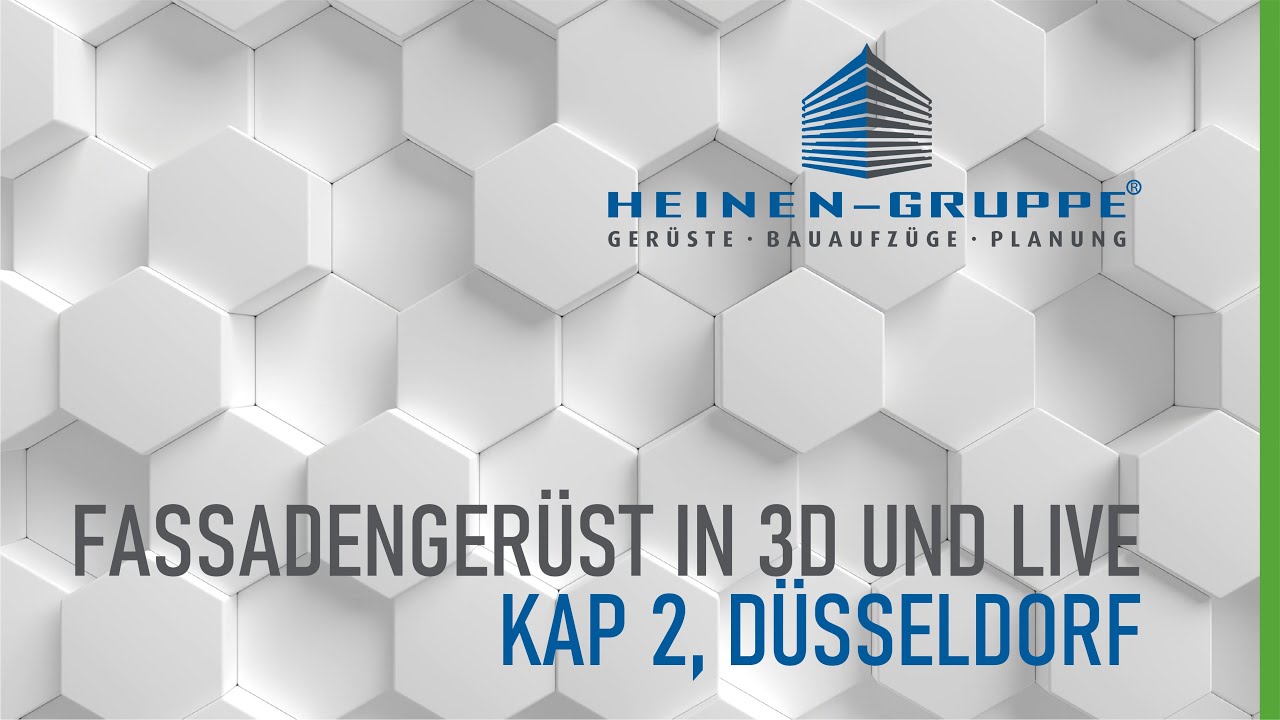 Fassadengerüst mit Bauaufzügen, KAP2, Düsseldorf in 3D und live