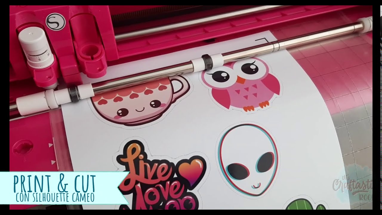Print & cut con silhouette cameo haciendo stickers YouTube