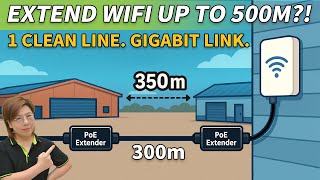 Étendez La Portée Du Poe Au-Delà De 350 M Wi-Fi Gigabit Complet Avec Seulement Deux Prolongateurs