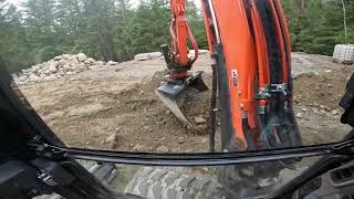 Grading, Back Filling and Pile Management- Drew's KX057-5 w/ RotoTilt #excavator #tiltrotator #work