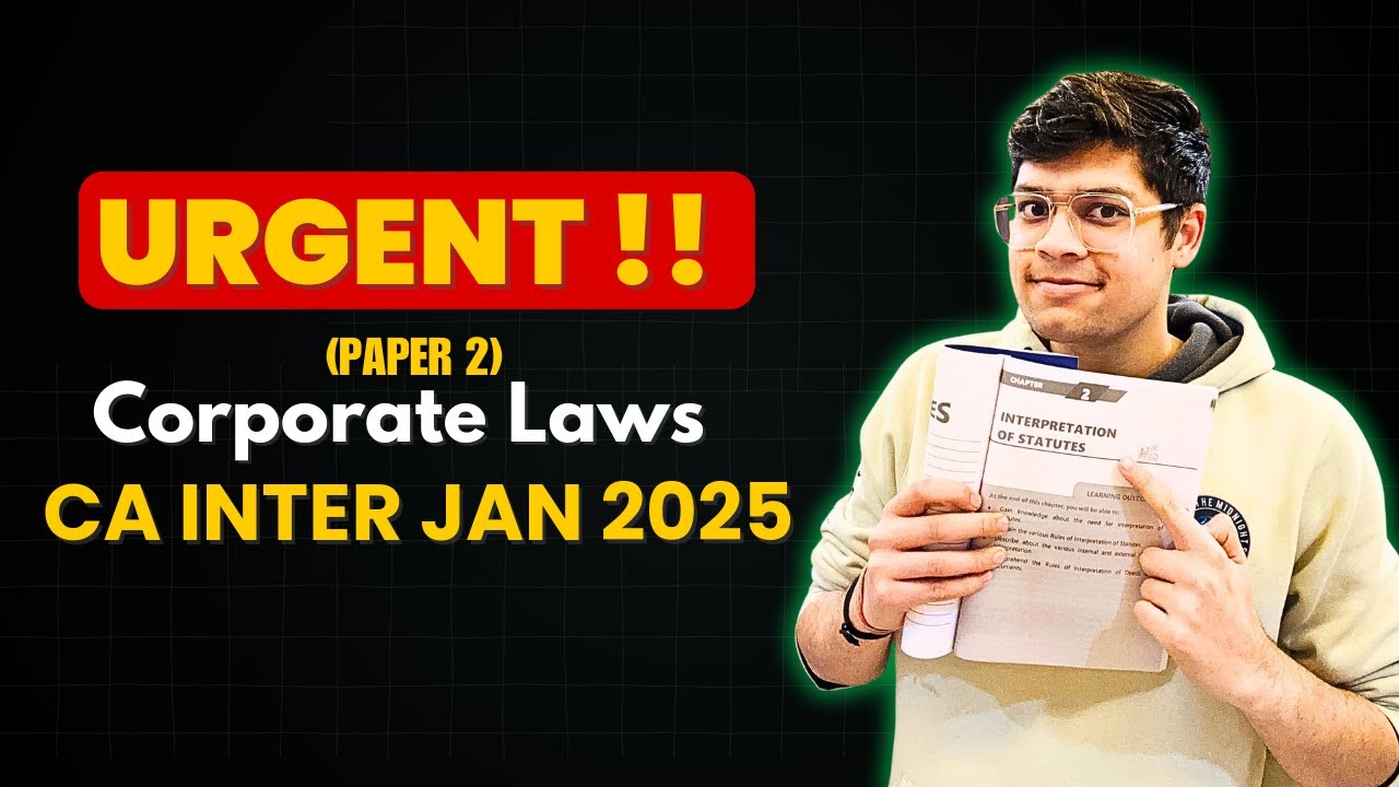 URGENT : CA Inter LAW JAN 2025 #cainter #law #exam - YouTube