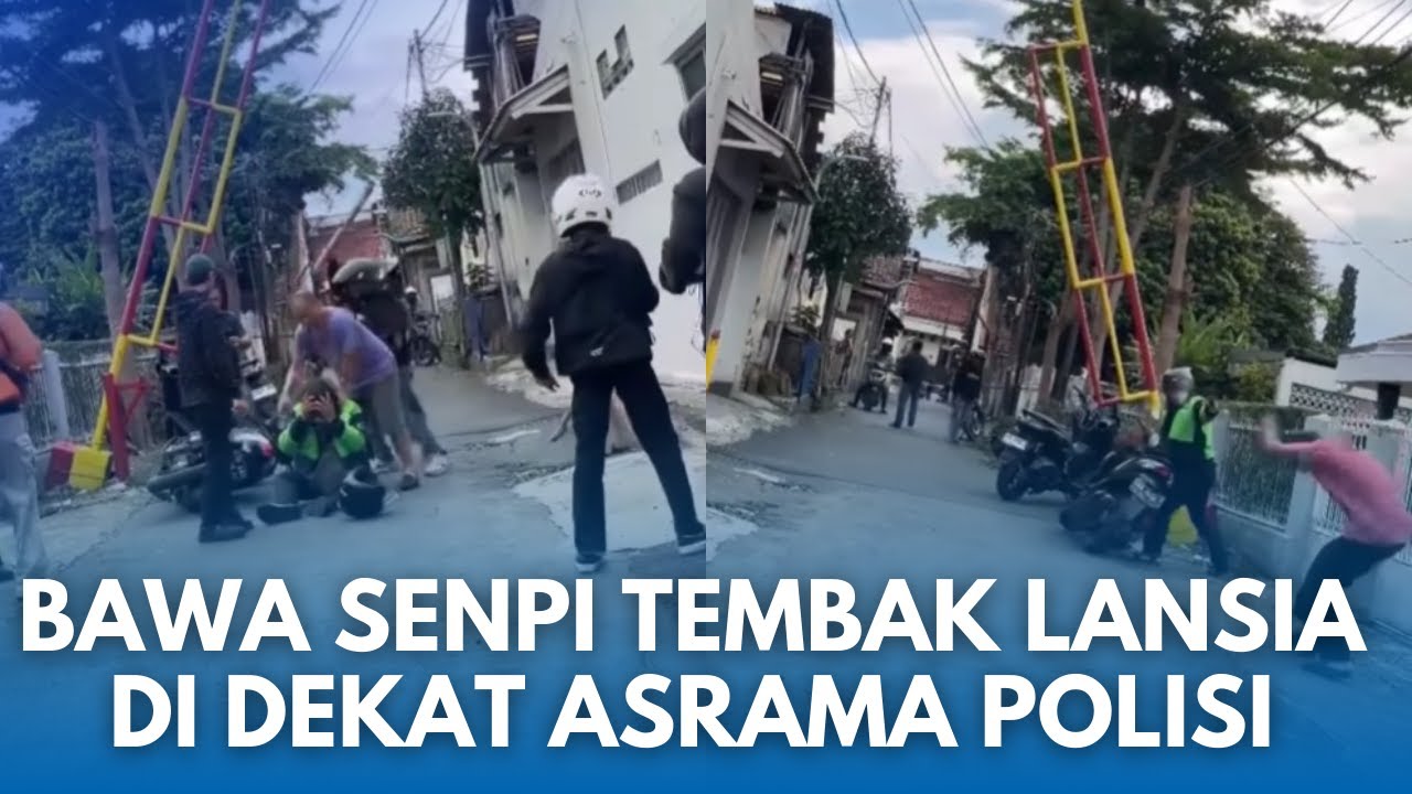 AKSI KOBOY TEMBAK LANSIA!  Pria Pakai Jaket Ojol Membawa Senpi Di Dekat Asrama Polisi Sukajadi