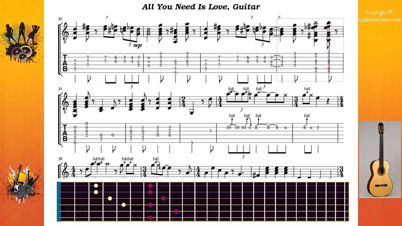All You Need Is Love Beatles The Guitar YouTube