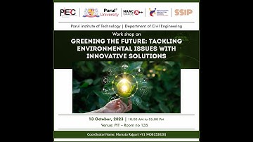 Workshop on Ideation Canvas -Tackling environmental issues with innovative solutions-IIC PARUL UNI