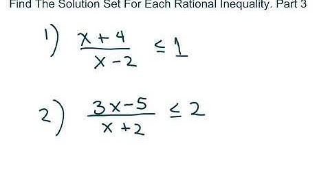 Find The Solution Set For Each Rational Inequality. Part 3