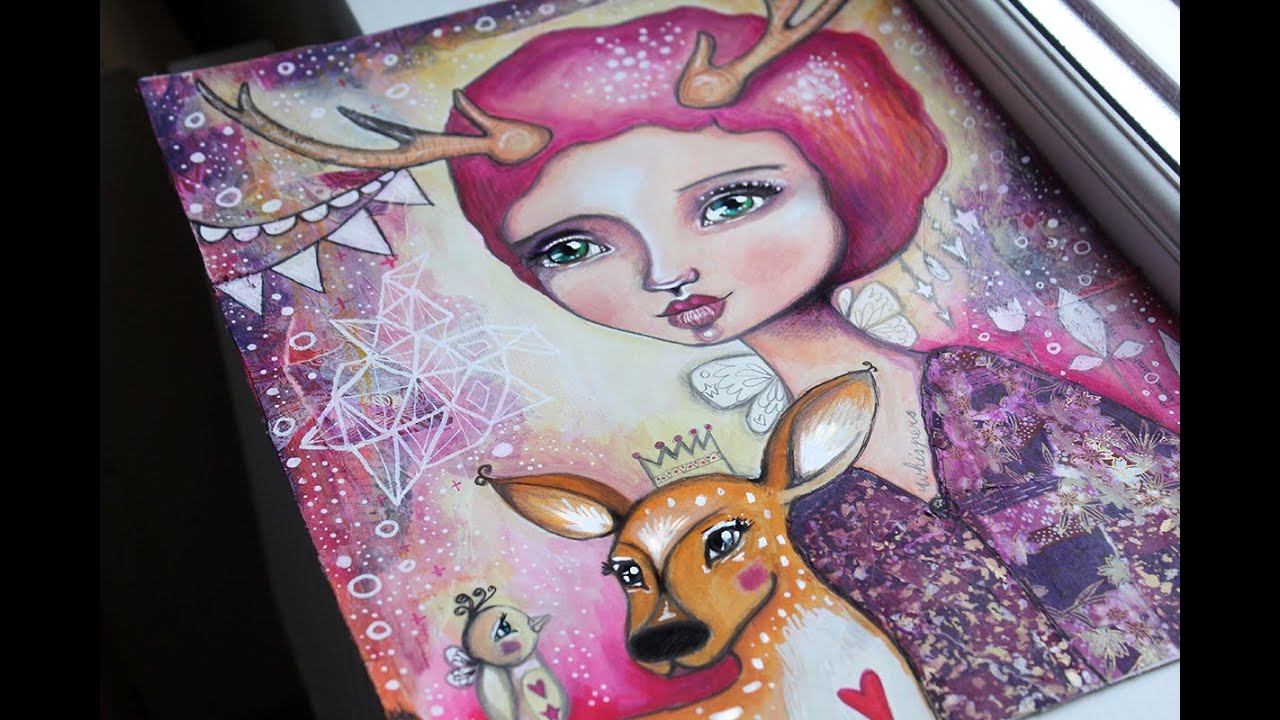 Fawn Whispers - Mixed Media Art with Willowing