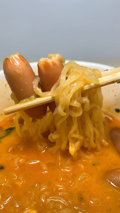 cheese shin ramen black with vienna sausage #asmr #koreanfood