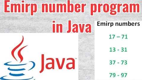 Emirp number program in Java