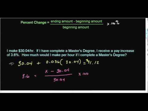 Percent   Percent Increase and Decrease Using Algebra
