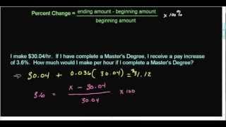 Percent Percent Increase and Decrease Using Algebra