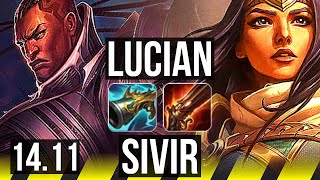 LUCIAN & Nami vs SIVIR & Pyke (ADC) | Rank 3 Lucian, Dominating, Rank 14 | NA Challenger | 14.11